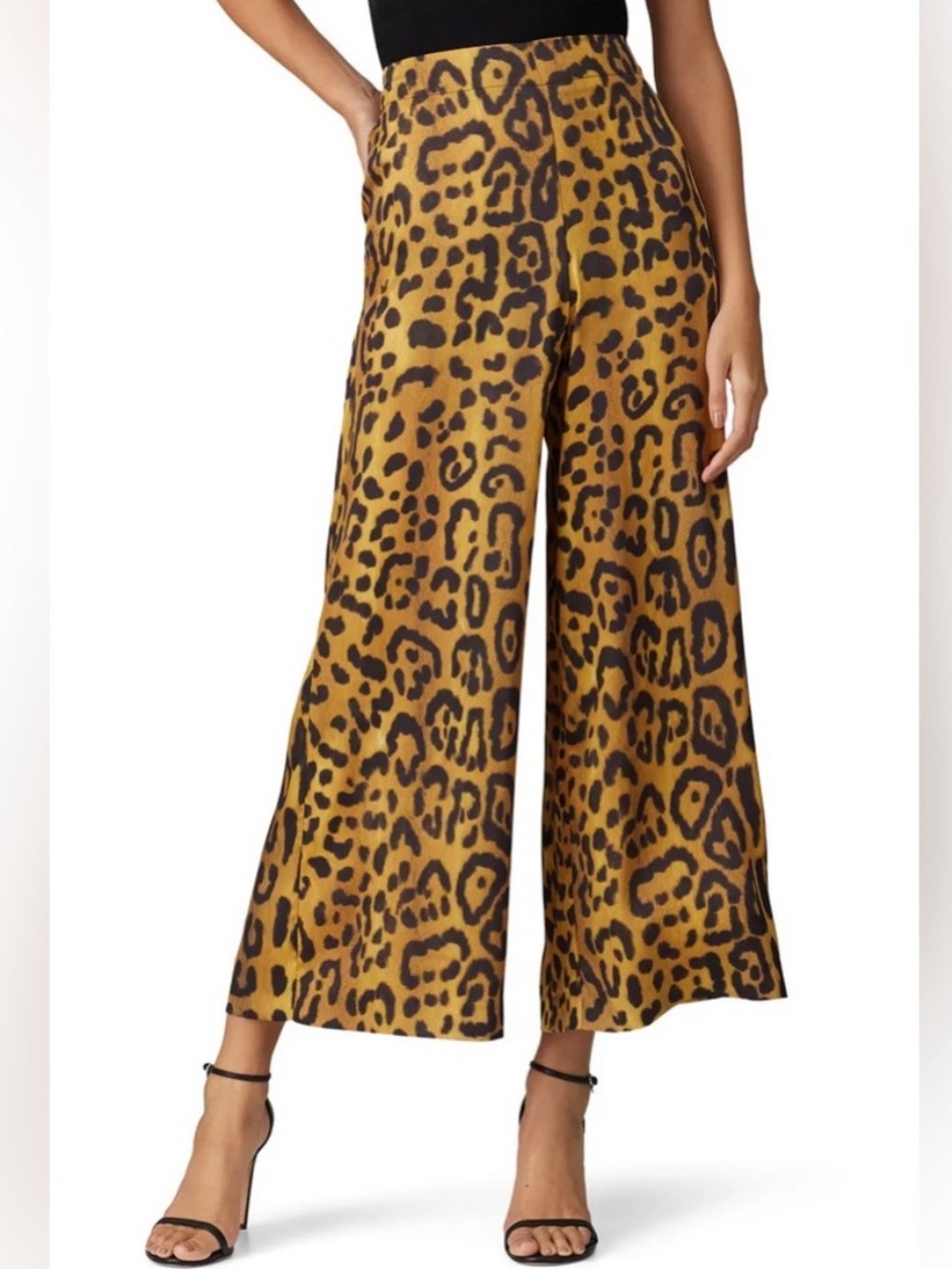 Adam Lippes jaguar poplin Leopard Print Scarf  wide leg pants